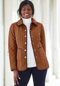 Snap-Front Quilted Coat