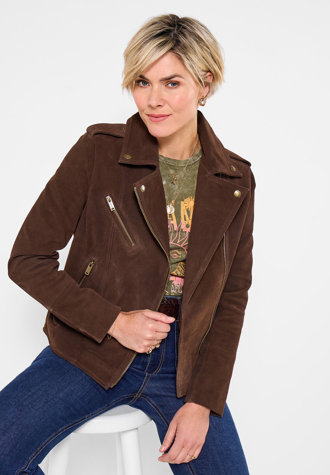 Suede Moto Jacket