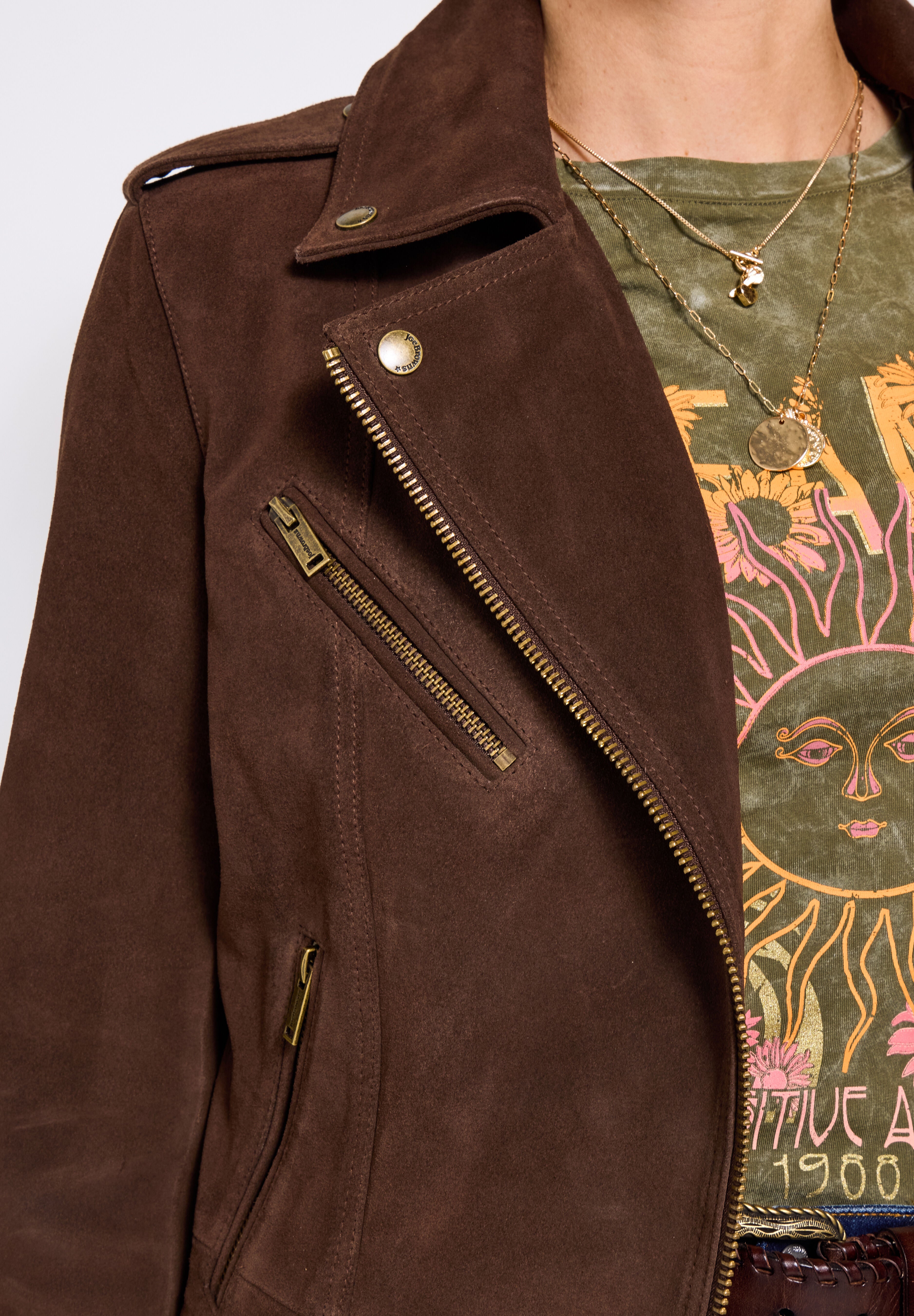 Suede Moto Jacket, CHOCOLATE BROWN, on-hover image number 1