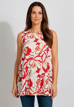 Stretch Knit Sleeveless Swing Tunic