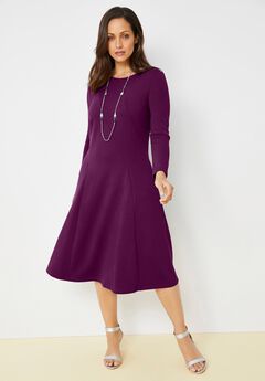 Long Sleeve Stretch Ponte Dress