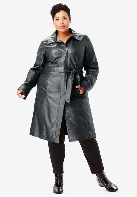Leather Trench Coat, , alternate image number null