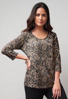 Stretch Cotton Scoop Neck Tee