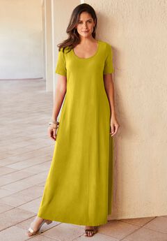 Stretch Cotton T-Shirt Maxi Dress