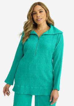 Gauze Half-Zip Tunic