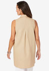 Linen-Blend Sleeveless Shirt, , on-hover image number 1