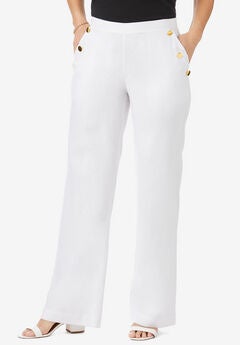 Linen Wide Leg Sailor Pant