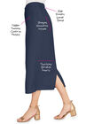 Tummy Control Bi-Stretch Midi Skirt, , alternate image number null