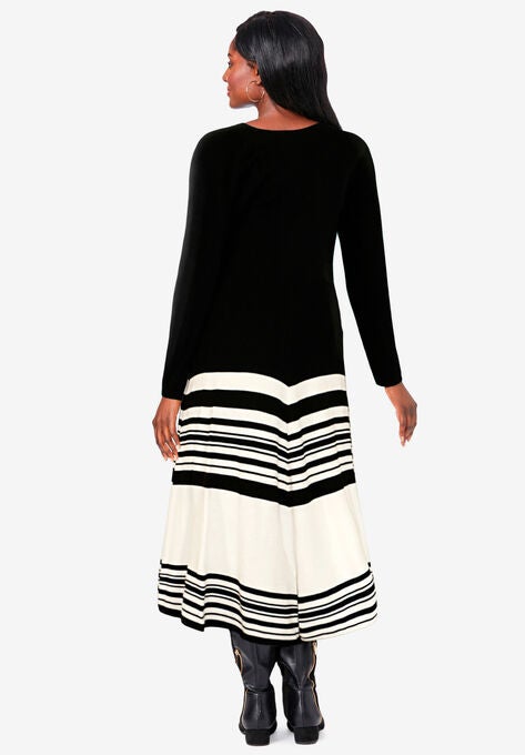 Fit and Flare Sweater Dress, , on-hover image number null