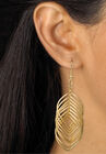 Goldtone Diamond Cut 2 Piece Set Drop Earrings (72x24mm), , alternate image number null