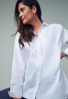Stretch Cotton Oversized Poplin Shirt