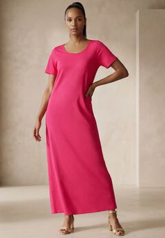 Stretch Cotton T-Shirt Maxi Dress