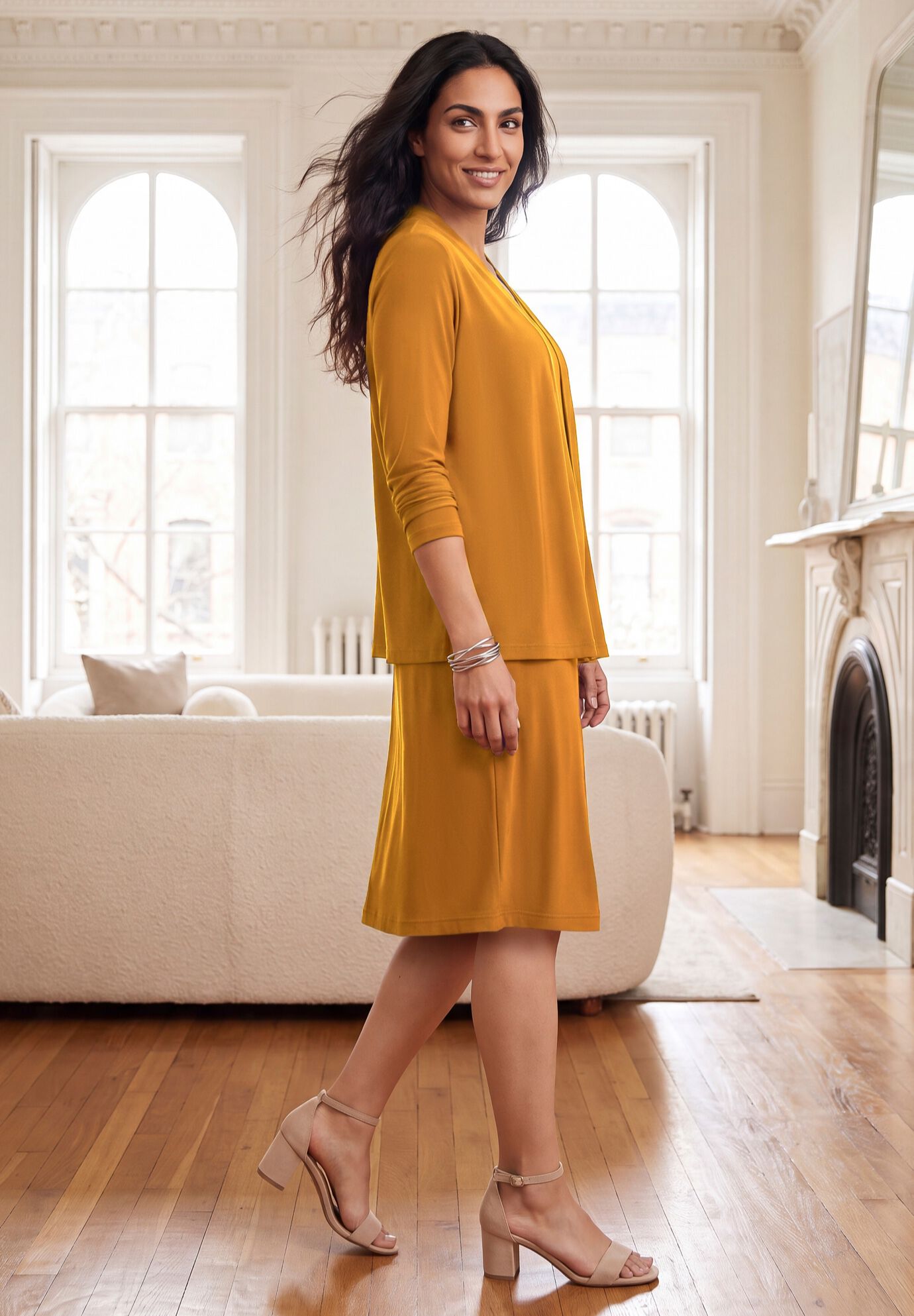 Stretch Knit 4-Piece Wardrober, RICH GOLD, alternate image number 2