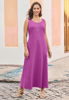 Stretch Cotton Tank Maxi Dress