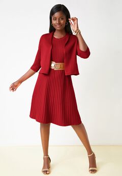 2-Piece Sweater Jacket Dress