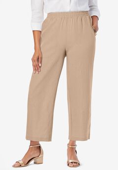 Wide Leg Linen Crop Pant