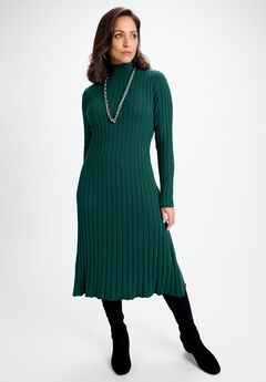 Mock Neck Midi Sweater Dress