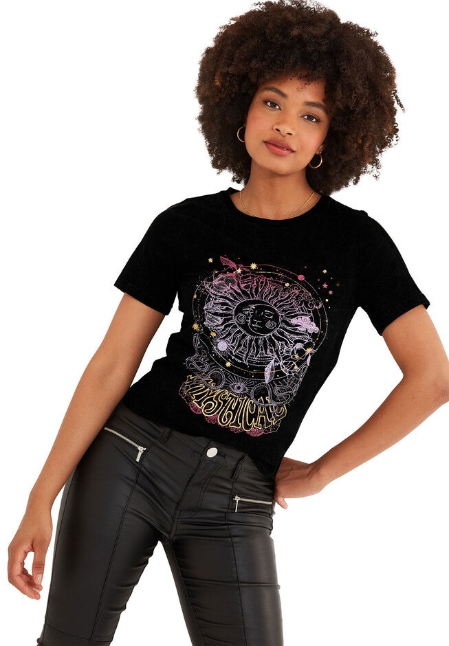 Stretch Cotton Graphic Tee, MYSTICAL WONDER, hi-res image number null