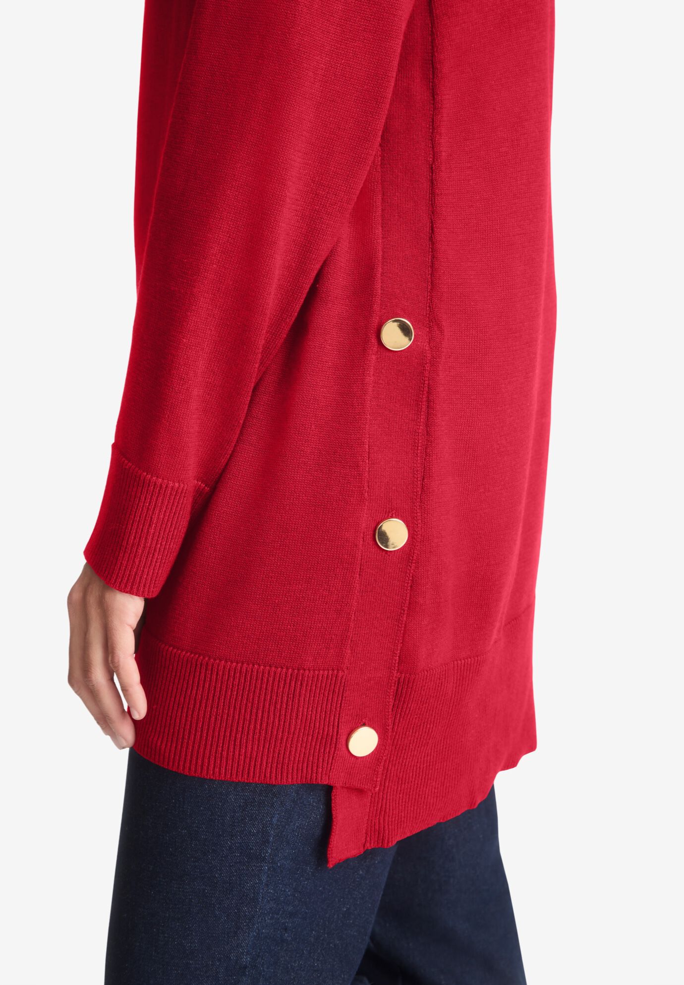 Side Button Turtleneck, , alternate image number 3