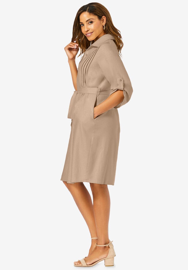 Linen Shirt Dress, , alternate image number 2