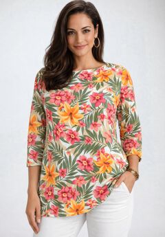 Stretch Cotton Boatneck Tunic