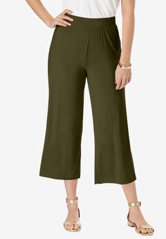 Everyday Stretch Knit Wide Leg Crop Pant