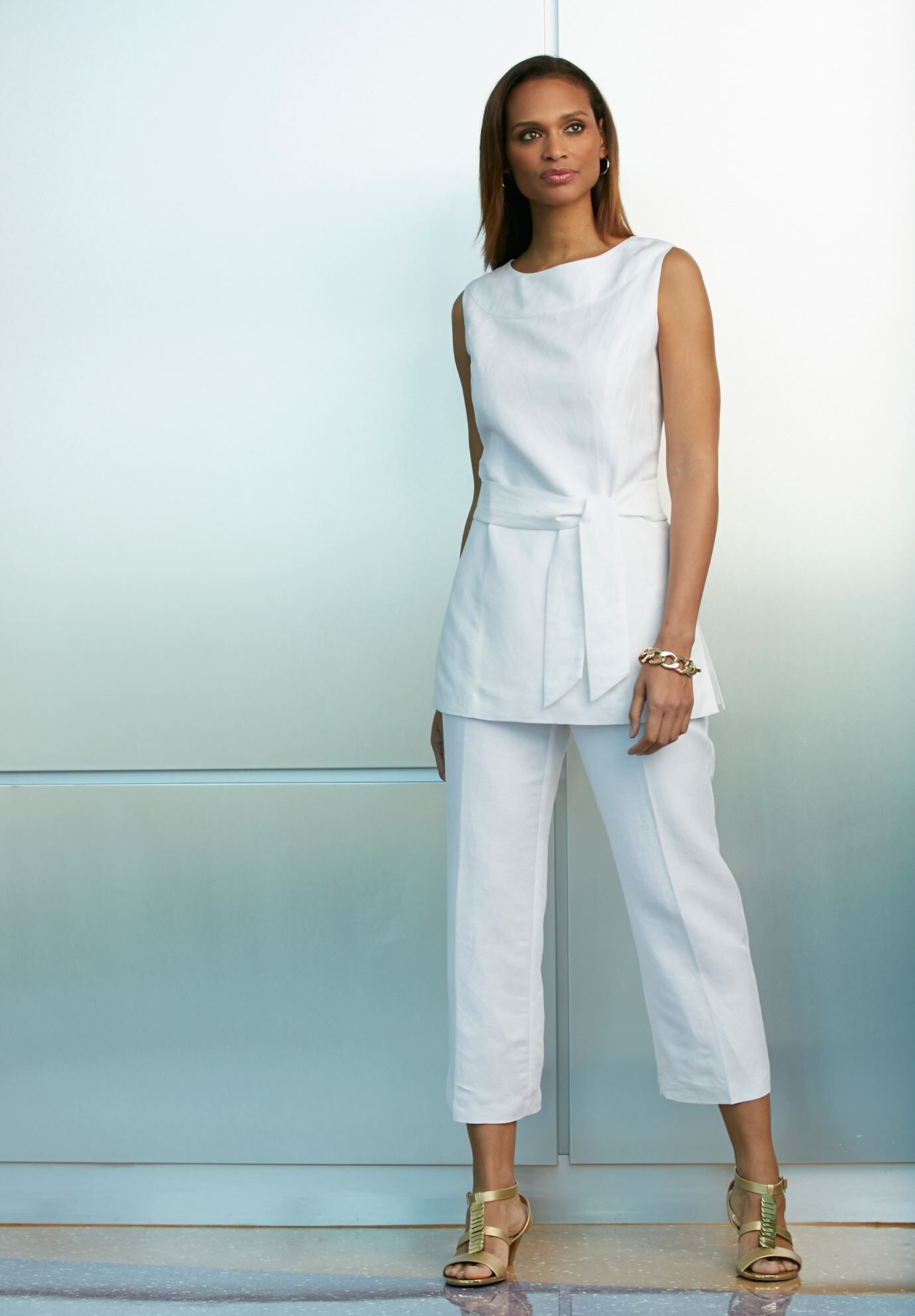 2-Piece Linen Capri Set, , on-hover image number 1