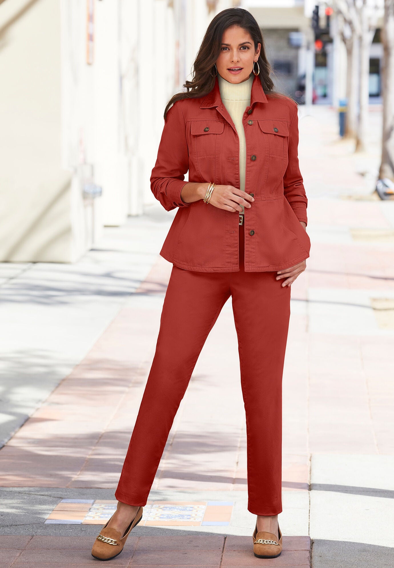 Peplum Denim Jacket Catherines