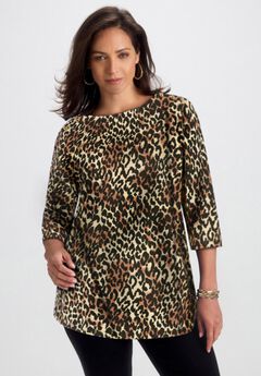 Stretch Cotton Boatneck Tunic