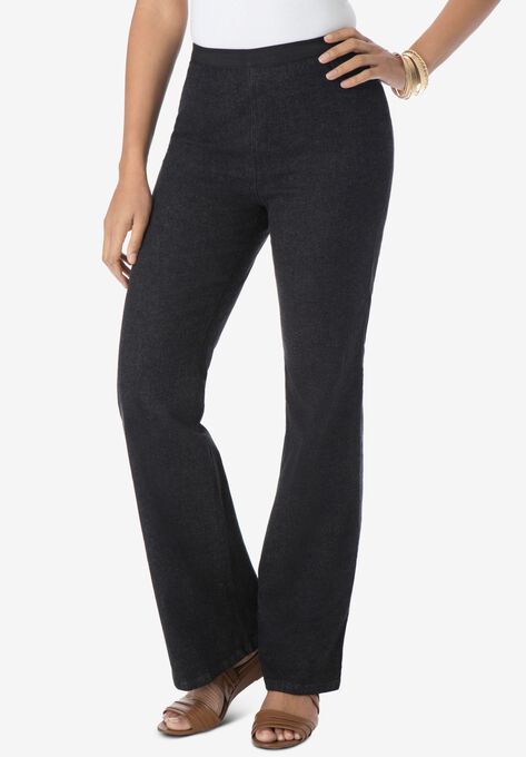 Bootcut Stretch Denim Jeggings, BLACK, hi-res image number null