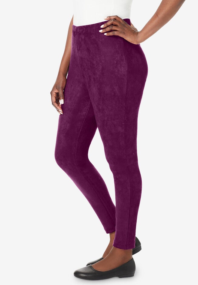 Faux Suede Leggings, , alternate image number 2