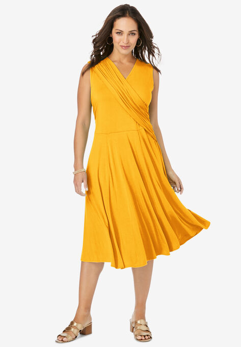 Drape-Over Dress, SUNSET YELLOW, hi-res image number null