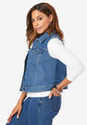 Cropped Denim Vest, , alternate image number null