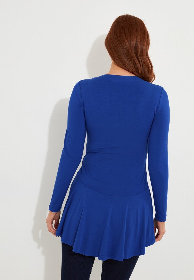 Stretch Knit Babydoll Tunic, DARK SAPPHIRE, alternate image number null