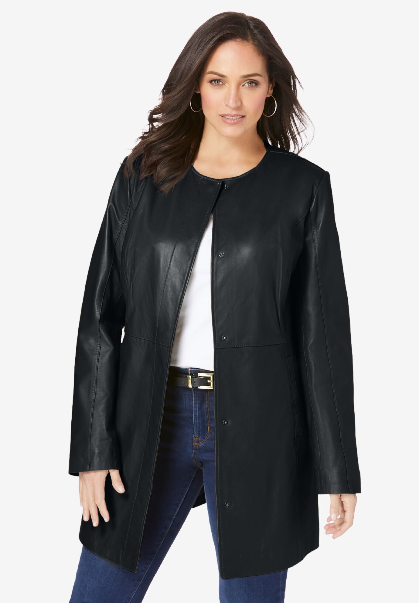 3 quarter length leather jackets shop