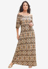 Blouson Maxi Dress, NATURAL SCALLOP MEDALLION, hi-res image number null