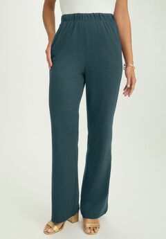 Soft Ease Cotton Knit Wide Leg Pant