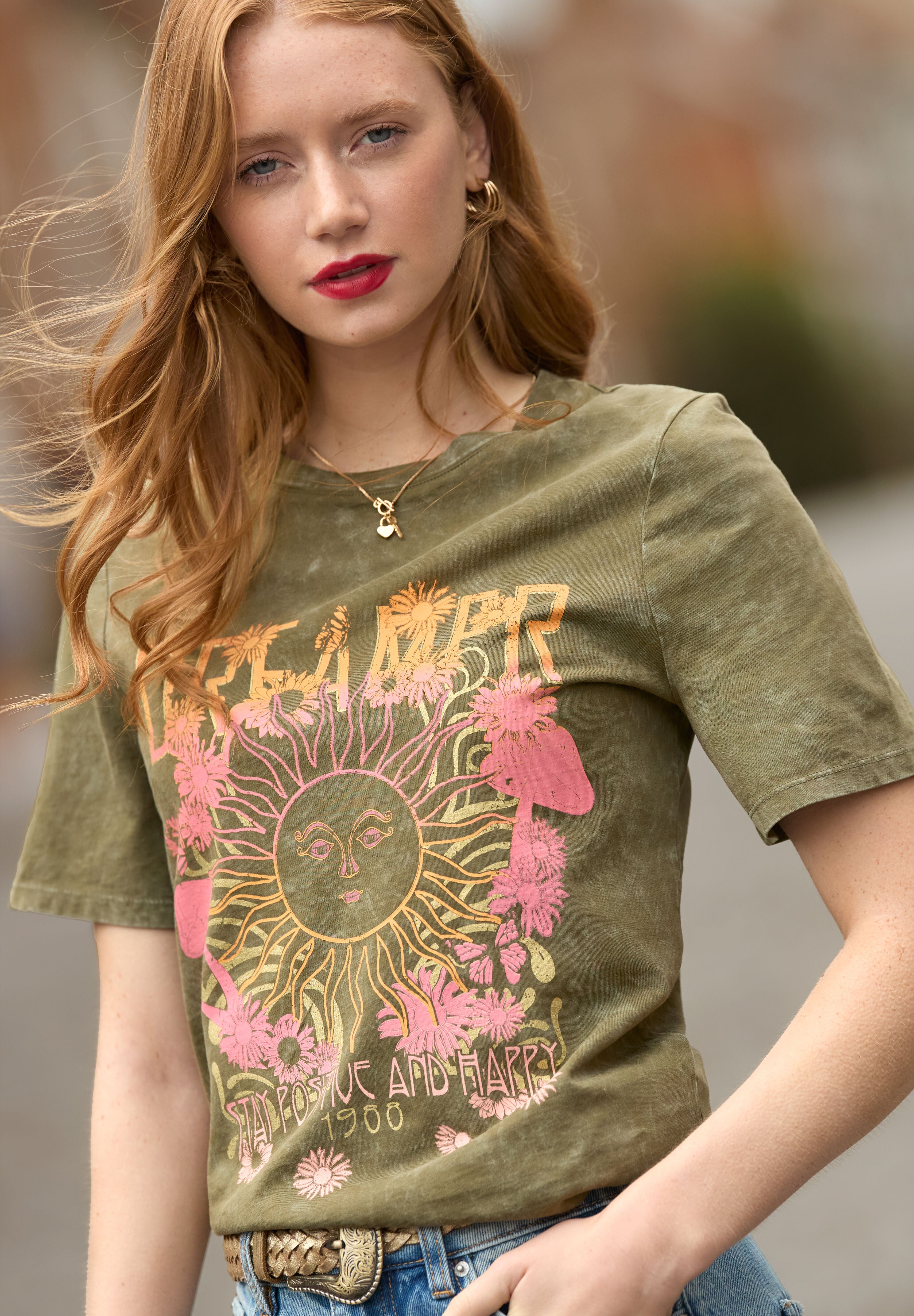 Stretch Cotton Graphic Tee, DREAMER, hi-res image number 0