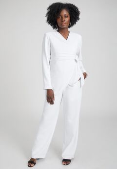 2-Piece Faux Wrap Pantsuit