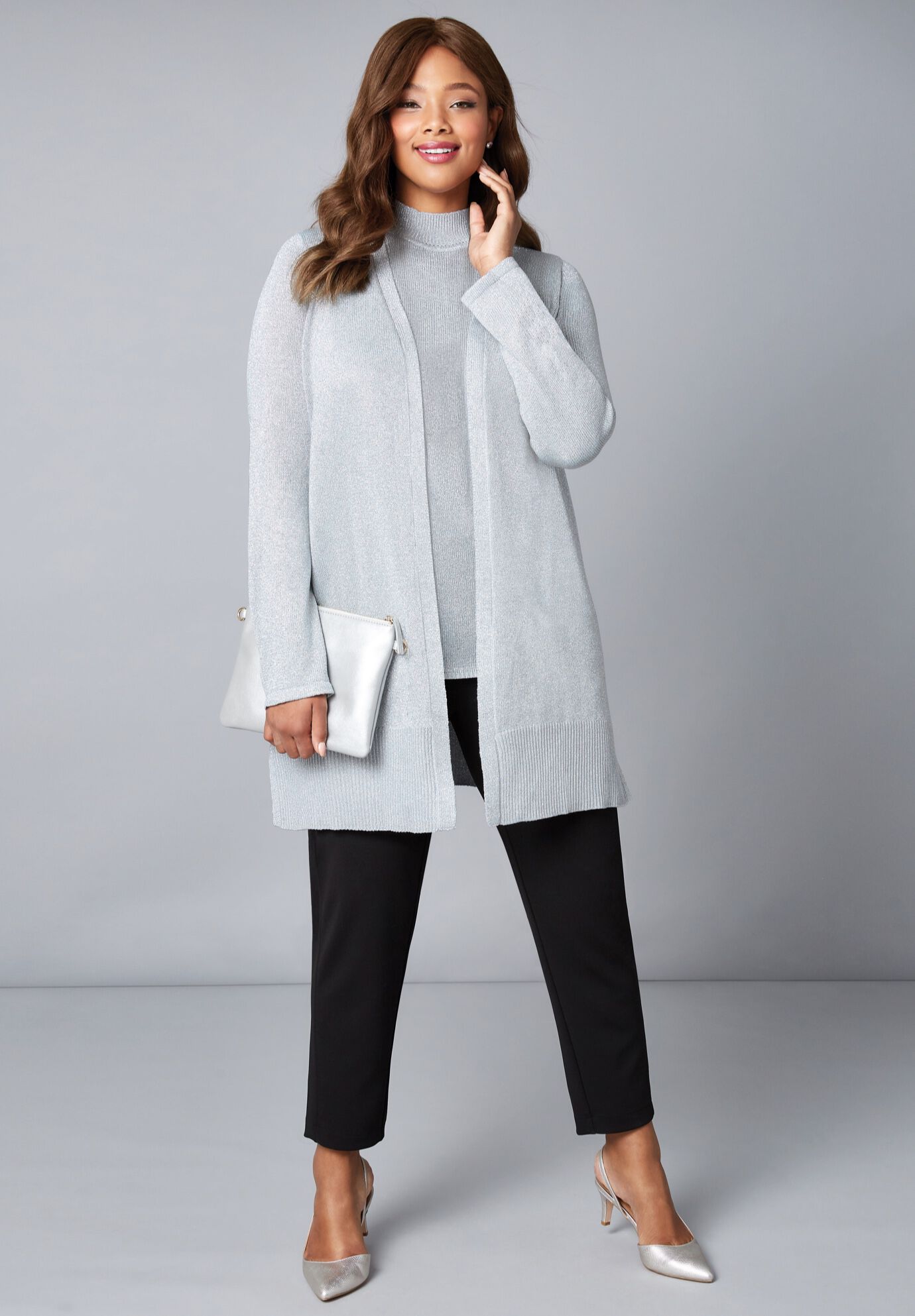 shimmer cardigan sweater