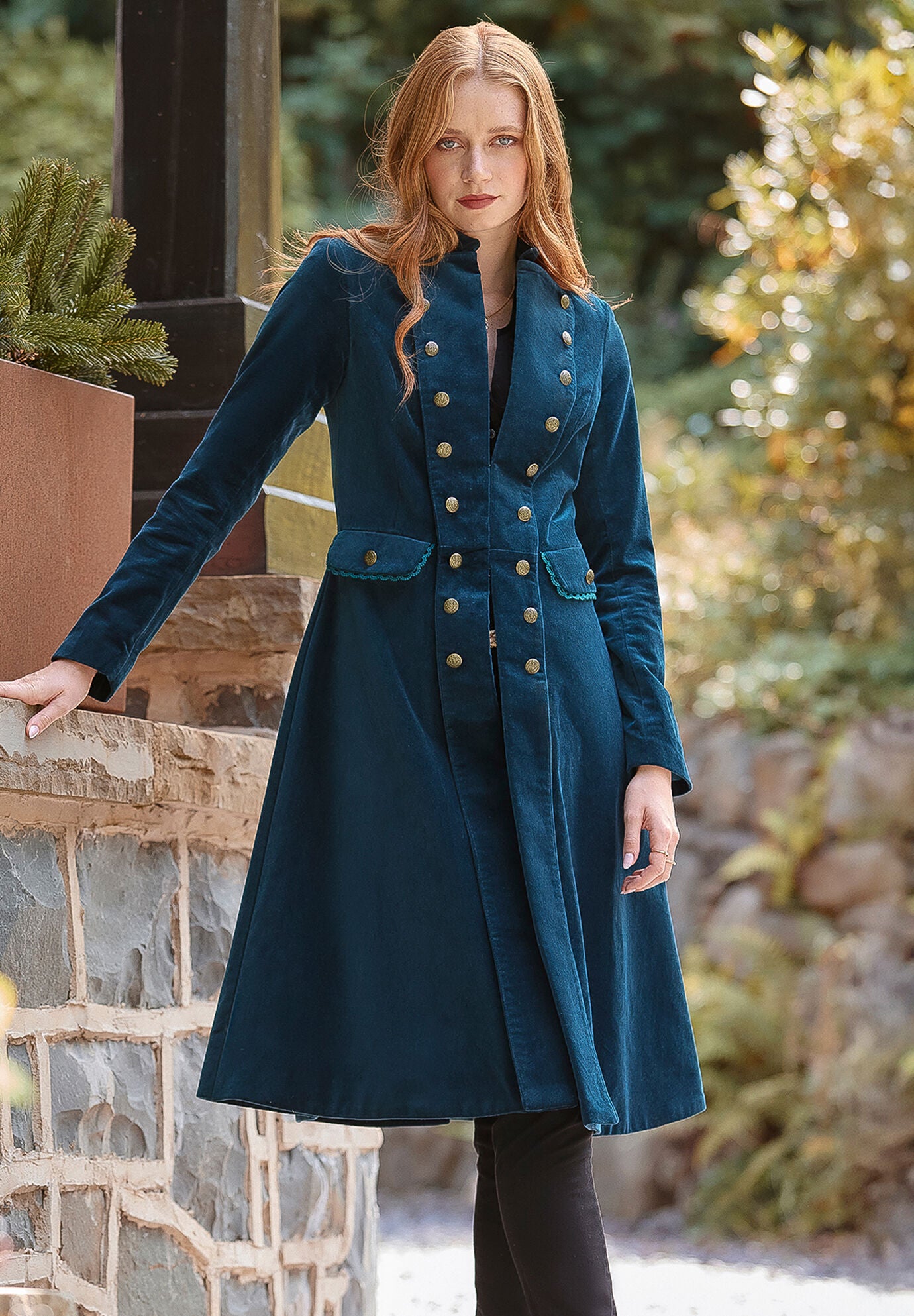 Cotton Moleskin Military Coat, STRATIFIED SEA, hi-res image number 0