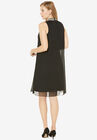 Beaded Mockneck Trapeze Dress, , on-hover image number null