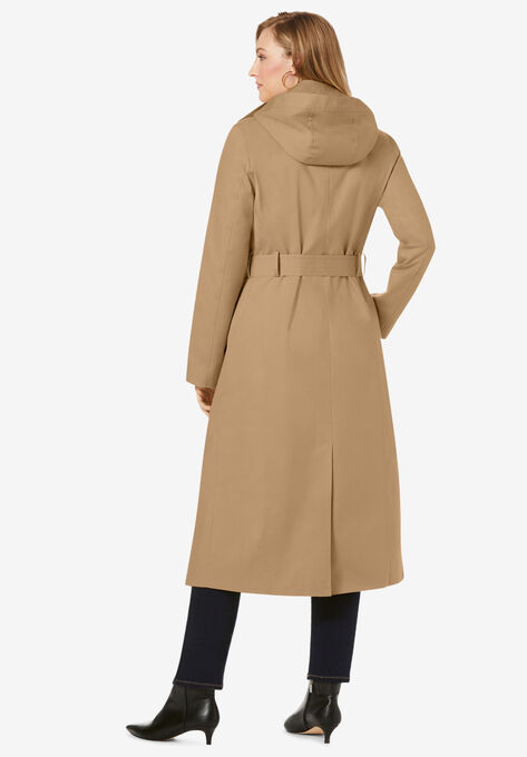 Double Breasted Long Trench Coat, , on-hover image number null