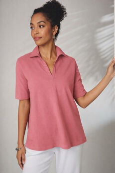 Stretch Cotton Polo Tee