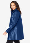 A-Line Zip Front Leather Jacket, , alternate image number null