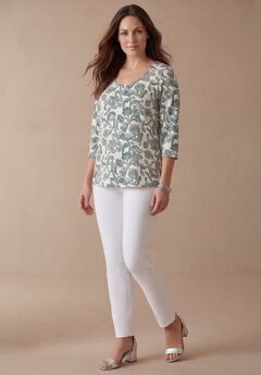 Stretch Cotton Scoop Neck Tee