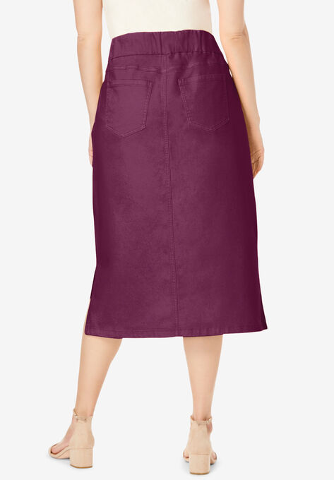 Comfort Waist Midi Skirt, , on-hover image number null