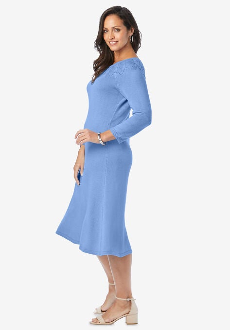 Pointelle Sweater Dress, , alternate image number null