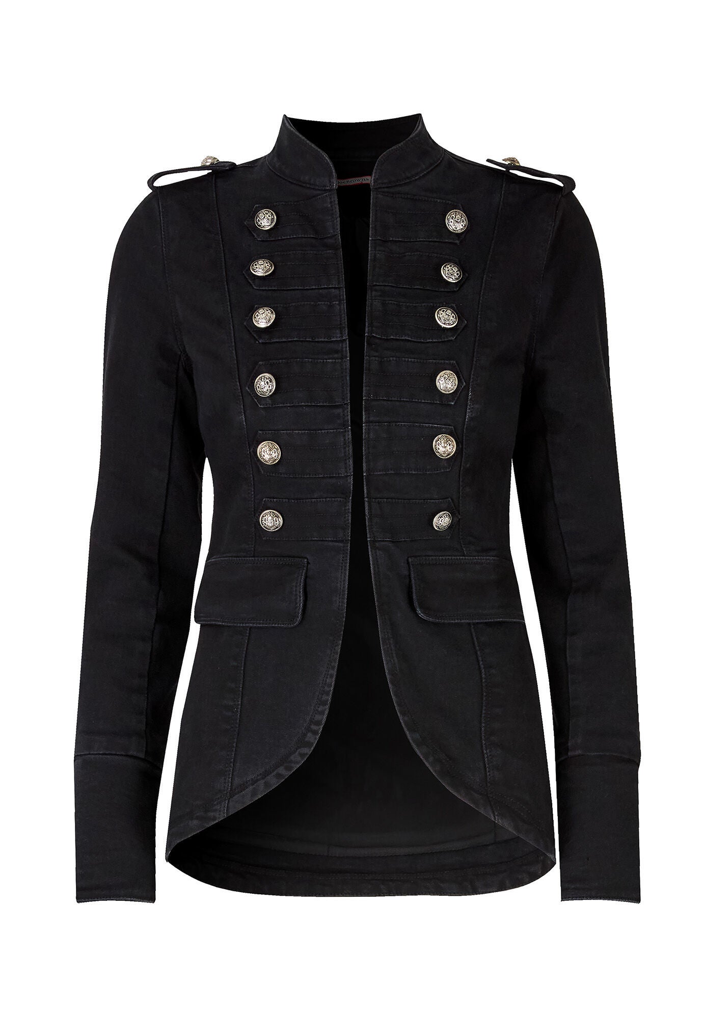 Denim Military Jacket, BLACK, alternate image number 3