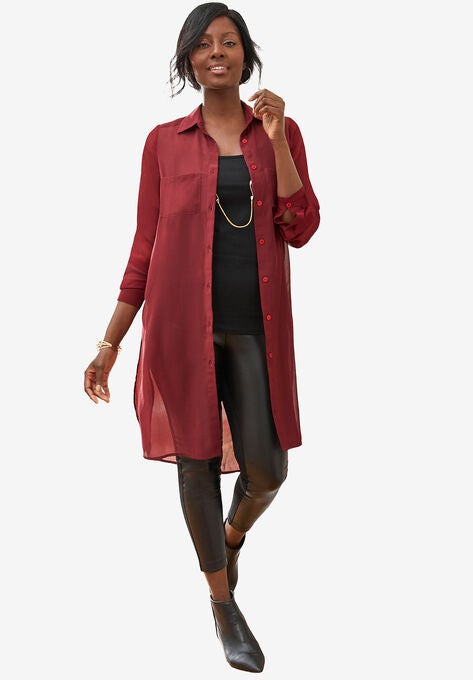Sheer Mega Tunic, RICH BURGUNDY, hi-res image number null